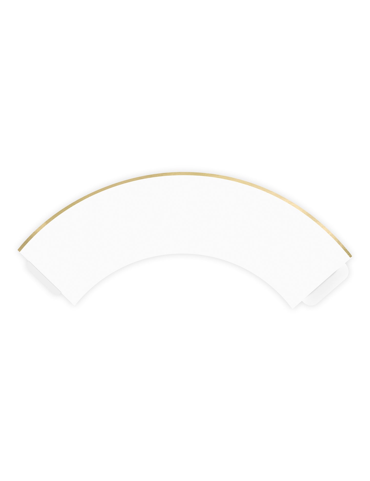 6 bílých a zlatých papírových obalů na košíčky pro svatby