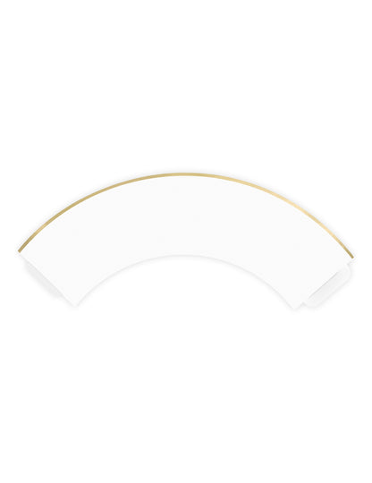 6 bílých a zlatých papírových obalů na košíčky pro svatby