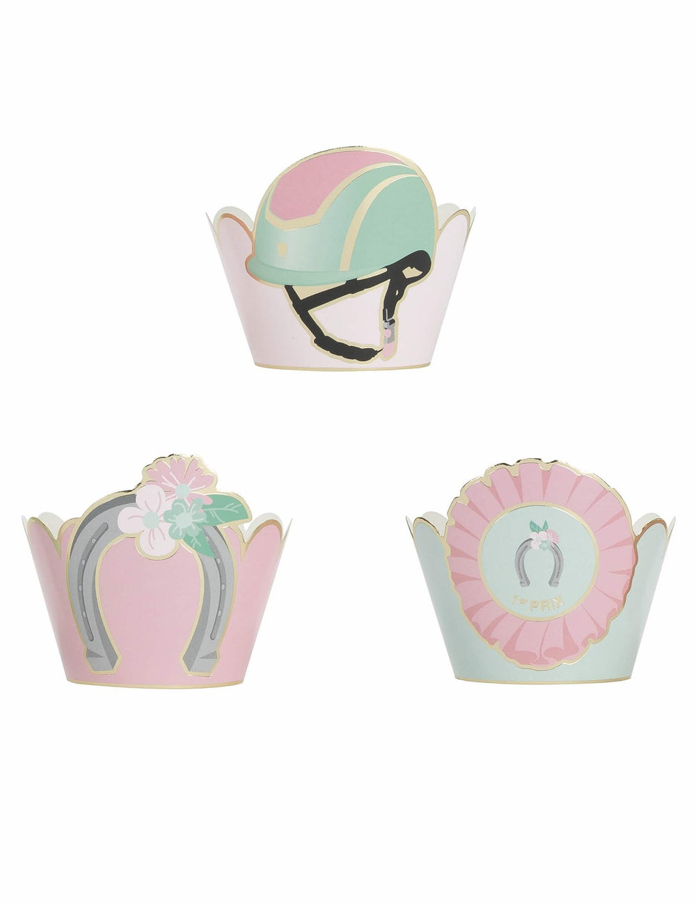 Obaly na cupcake s koníkem modrá a pastelově růžová