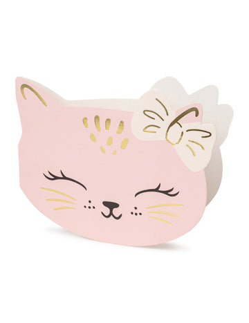 6 pozvánek s růžovými obálkami kotě k narozeninám