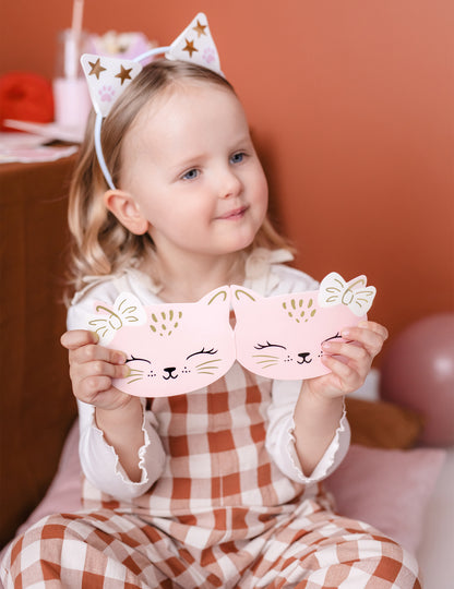 6 pozvánek s růžovými obálkami kotě k narozeninám