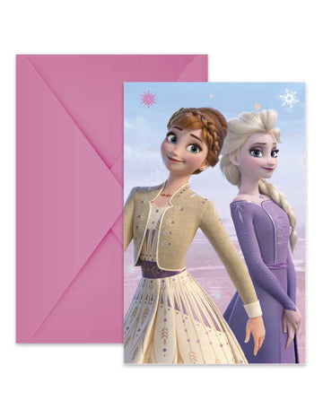 6 Pozvánky Frozen™ s obálkami