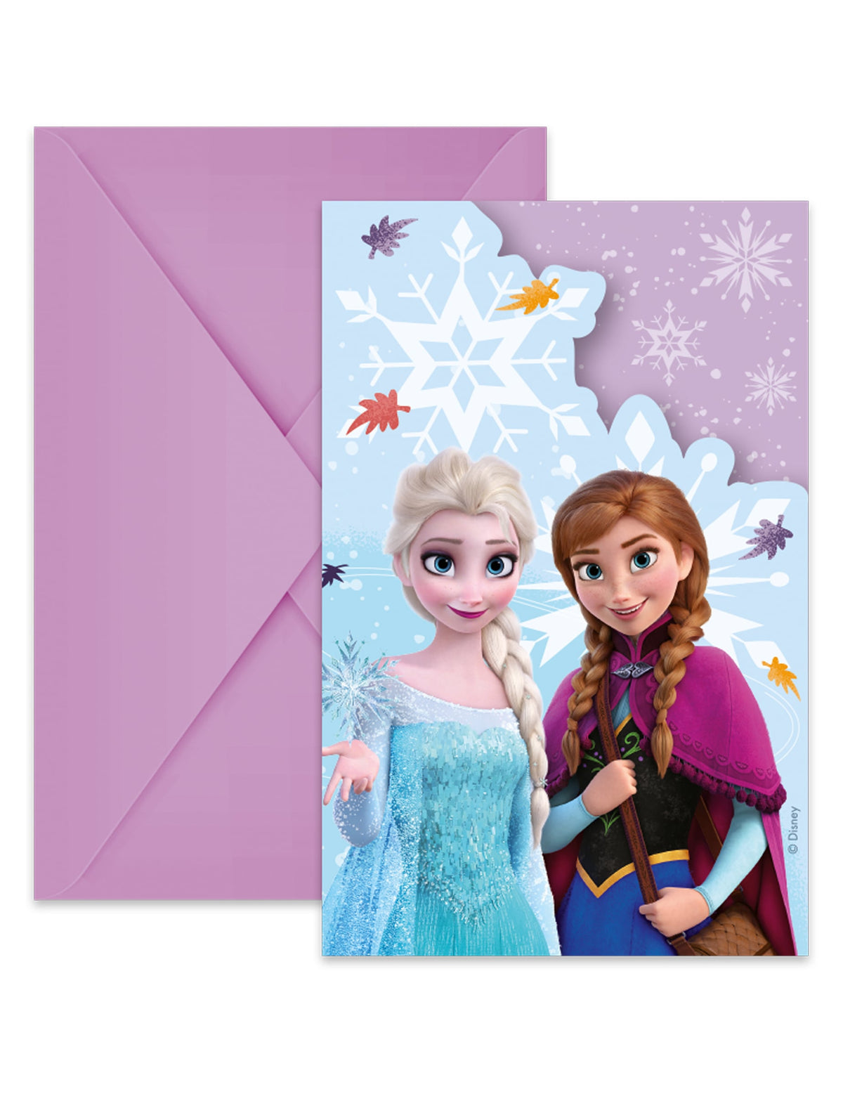 Invitations et enveloppes La reine des neiges Frozen Idyllic Wonder violettes avec Elsa et Anna