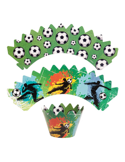 Sada 6 dekorací na muffiny s toppery Fotbal