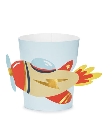 6 návleků na malé letadlové poháry narozeninová dekorace