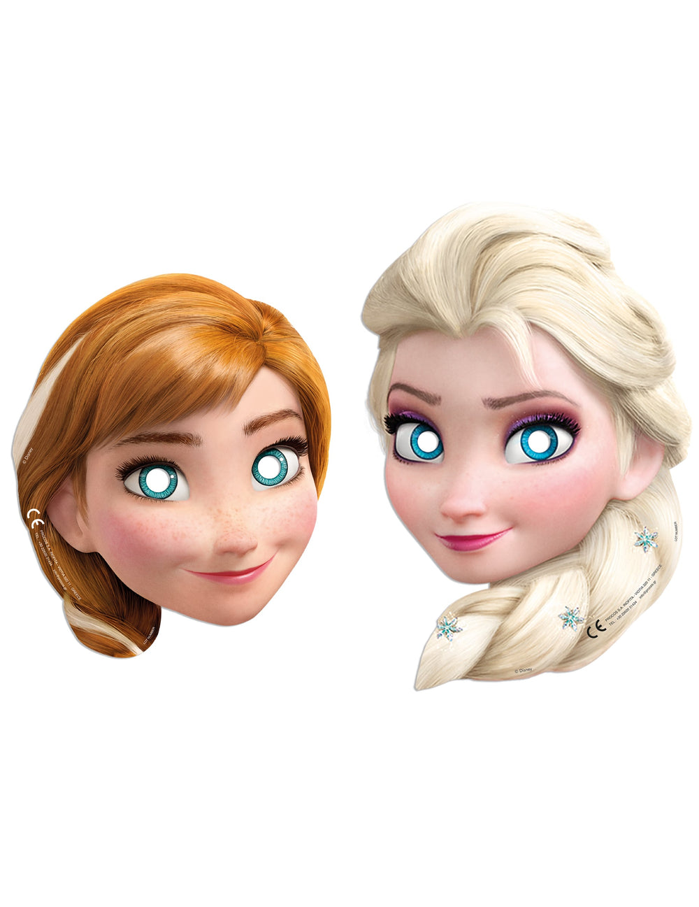 6 masques en carton La Reine des Neiges Frozen Idyllic Wonder pour enfant Elsa et Anna
