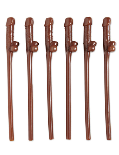 6 hnědých brček Naughty