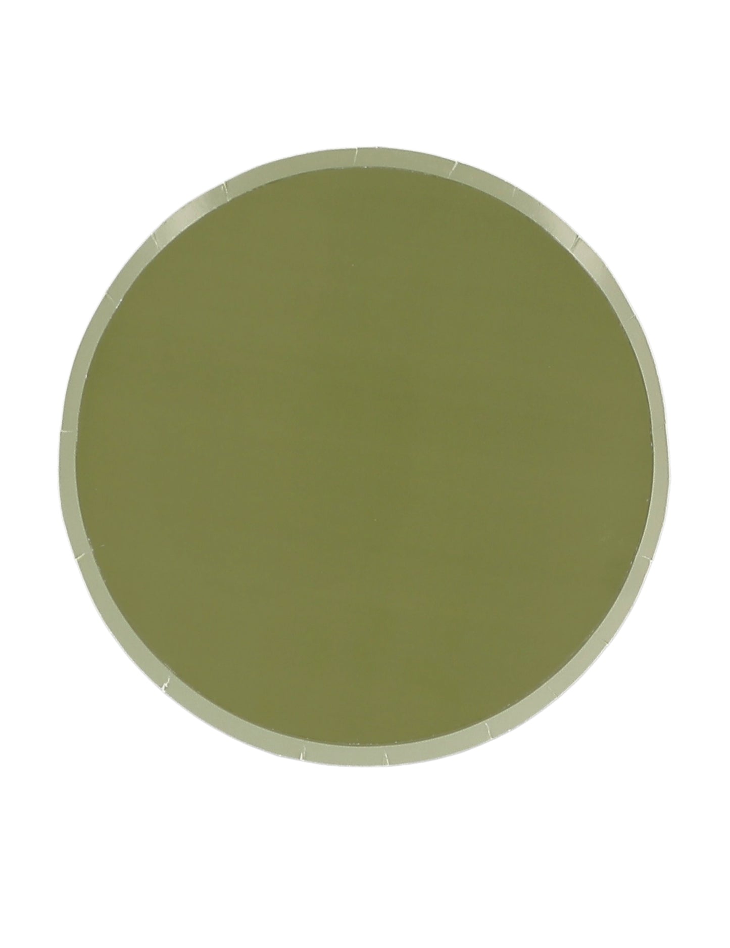 6 malých dvoubarevných kartonových talířů v šalvějově zelené a měděnové barvě 18 cm bohémská výzdoba