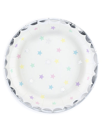 6 malých hvězdicových destiček 18 cm pastelová lepenka