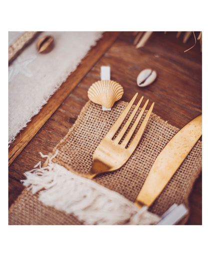 6 klipů z pryskyřice 4.5 cm bílé dřevo