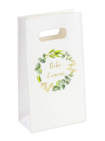 6 sáčků s lahůdkami baby love eukalyptové zlaté zlacení 10 x 18 x 5 cm miminko