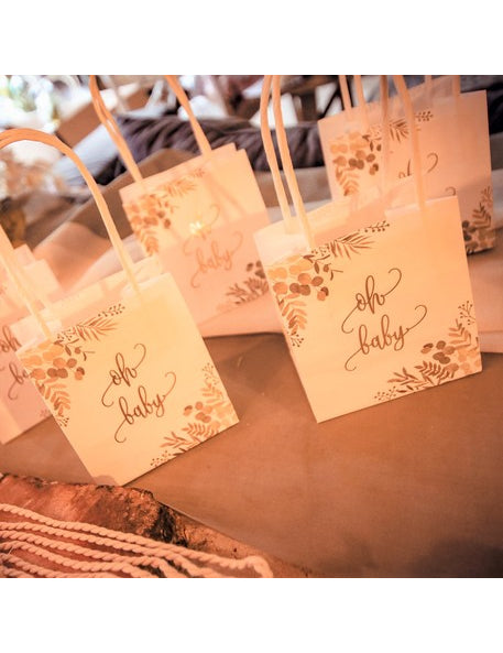 6 lahůdkových sáčků oh baby eukalyptus zlaté zlacení 10 x 18 x 5 cm s rukojetí