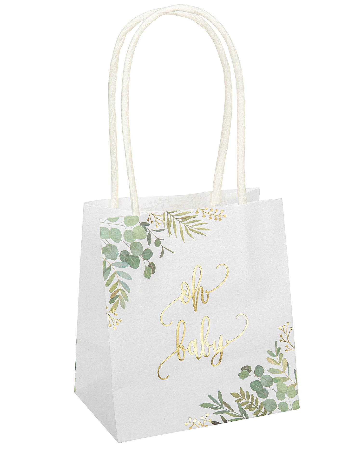 6 lahůdkových sáčků oh baby eukalyptus zlaté zlacení 10 x 18 x 5 cm s rukojetí