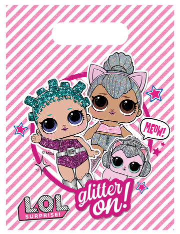 Les slavnostní sáčky LOL Surprise pro děti v růžové a bílé s třpytkami