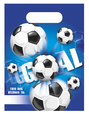 6 plastových tašek na oslavu narozeninových fotbalových branek
