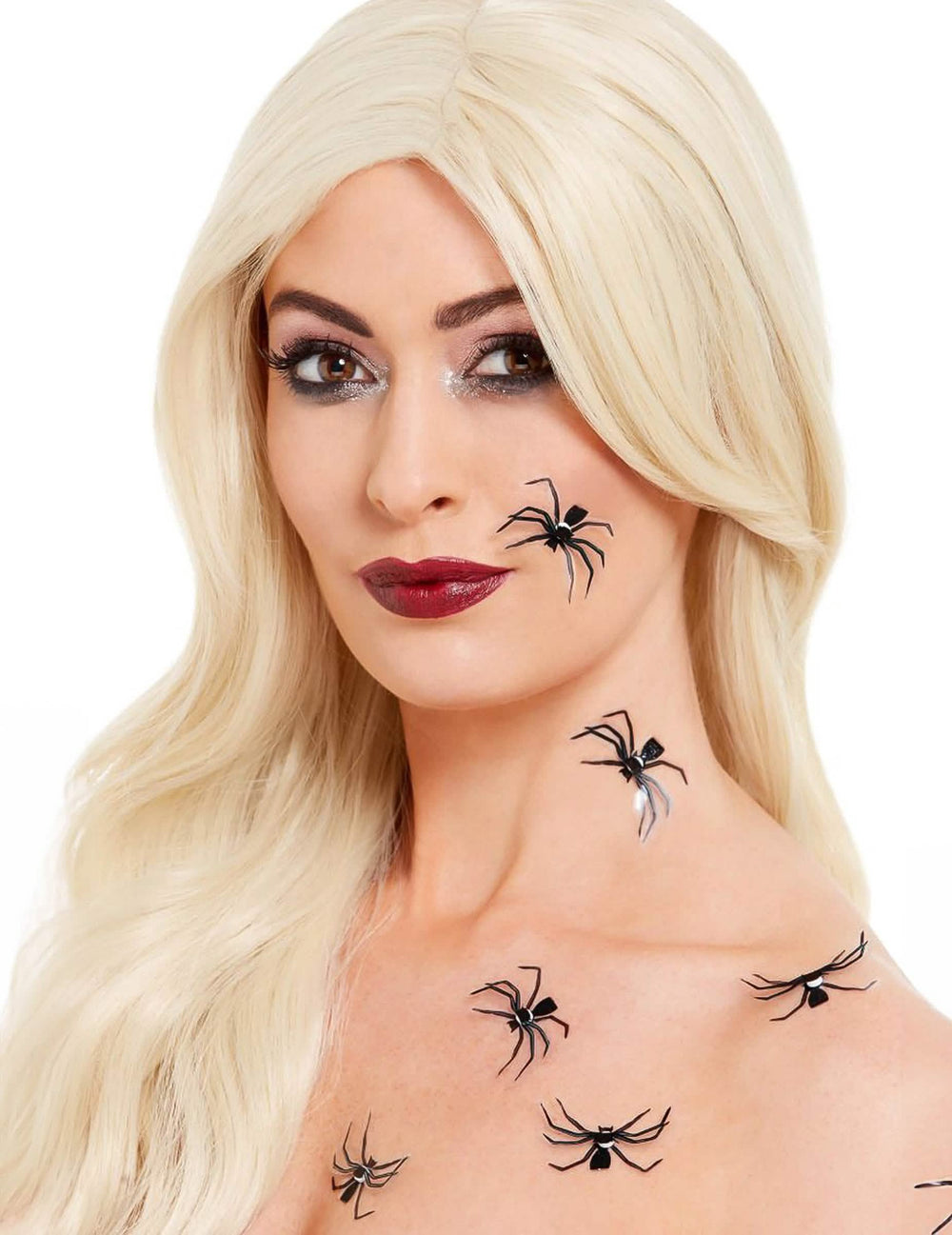6 samolepek na kůži pavouka pro dospělý černá
