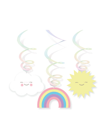 6 malých spirálních závěsů v oblacích