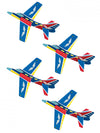 Accessoires piñata avions pour enfant bleu rouge et blanc en papier cartonné