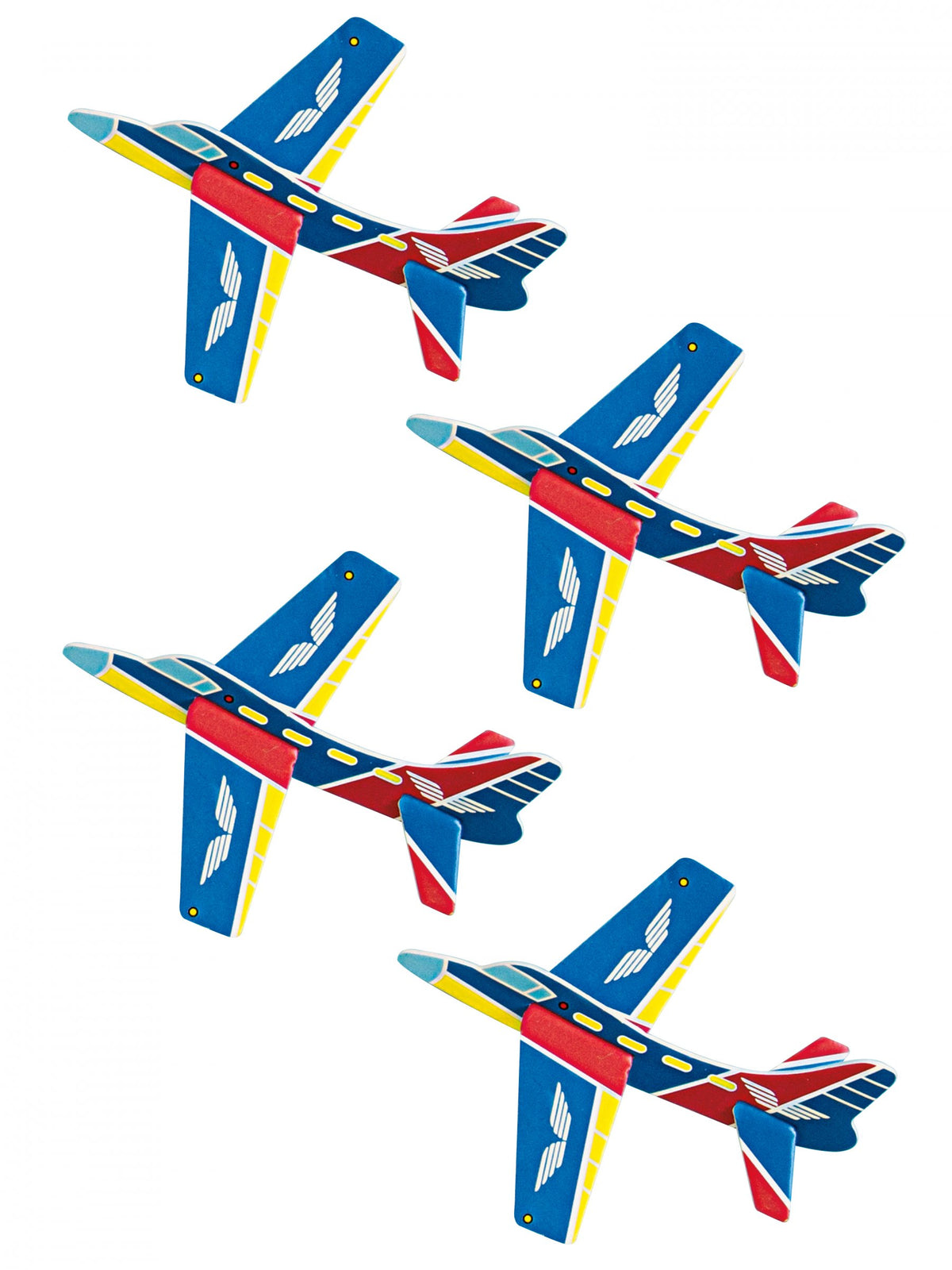 Accessoires piñata avions pour enfant bleu rouge et blanc en papier cartonné