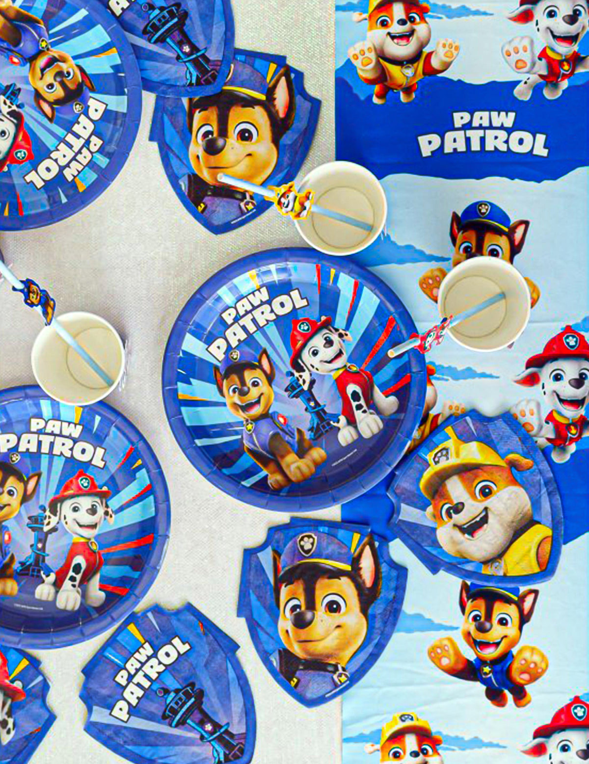 8 modrých kartonových talířů Pat'patrouille™ 23 cm