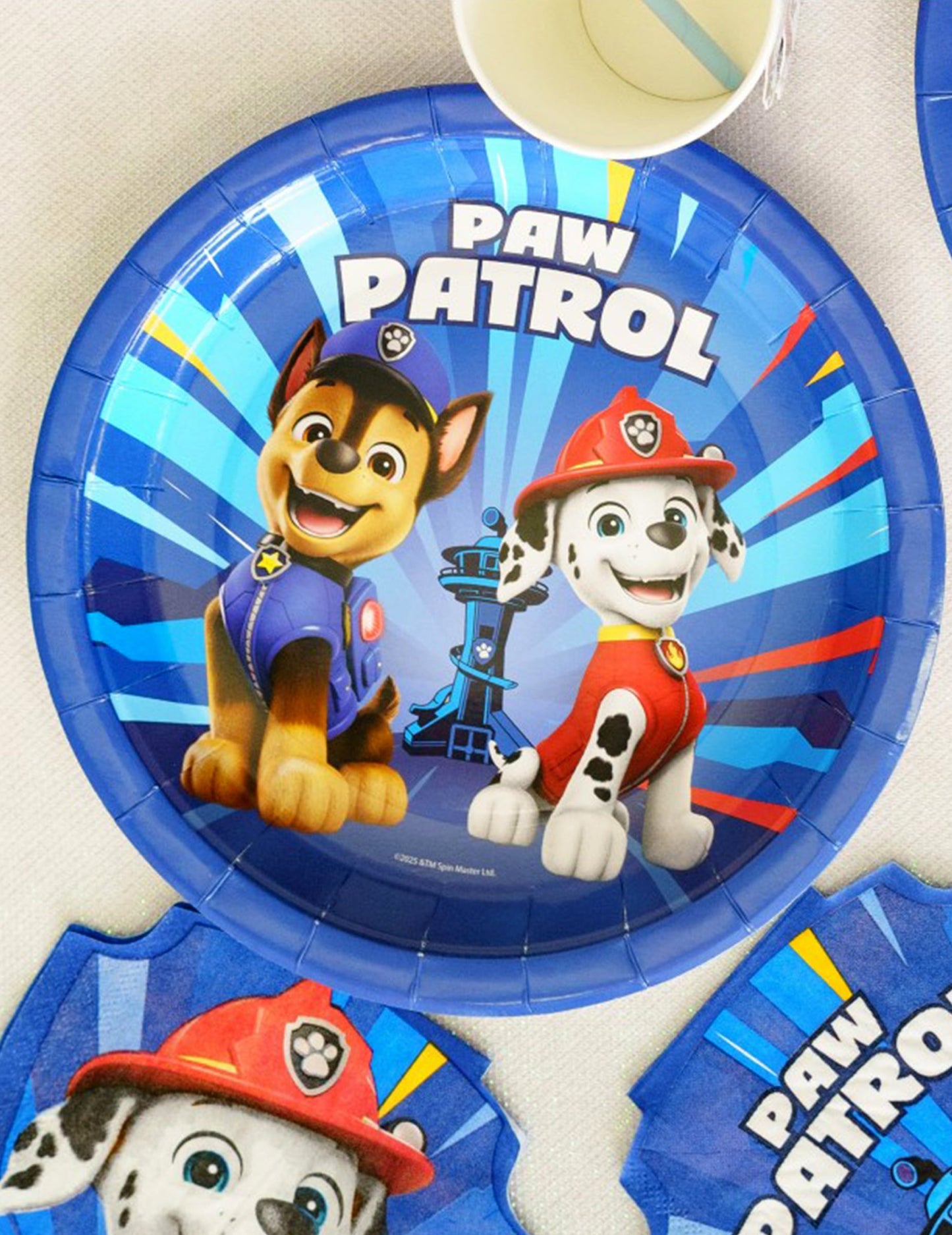 8 blaue Kartonteller Pat'Patrouille™ 23 cm