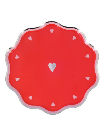 8 papírových talířů Lady of Hearts 23 cm