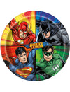 Assiettes en carton Justice League pour enfant multicolores avec Batman Superman Flash et Green Lantern