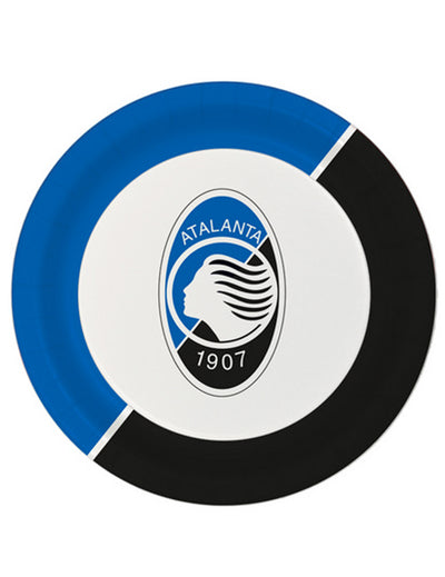 8 modrých a bílých papírových talířů Atalanta™ 23 cm k narozeninám