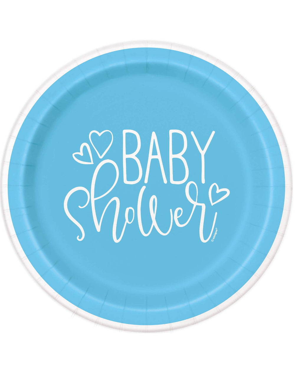 talíře z kartonu Baby Shower pro stůl modré a bílé