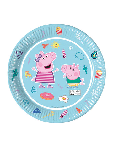 Assiettes en carton Peppa Pig pour enfant bleues