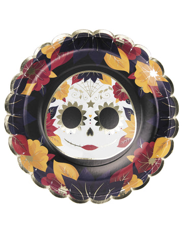 8 Papírové talíře Dia de los muertos 23 cm