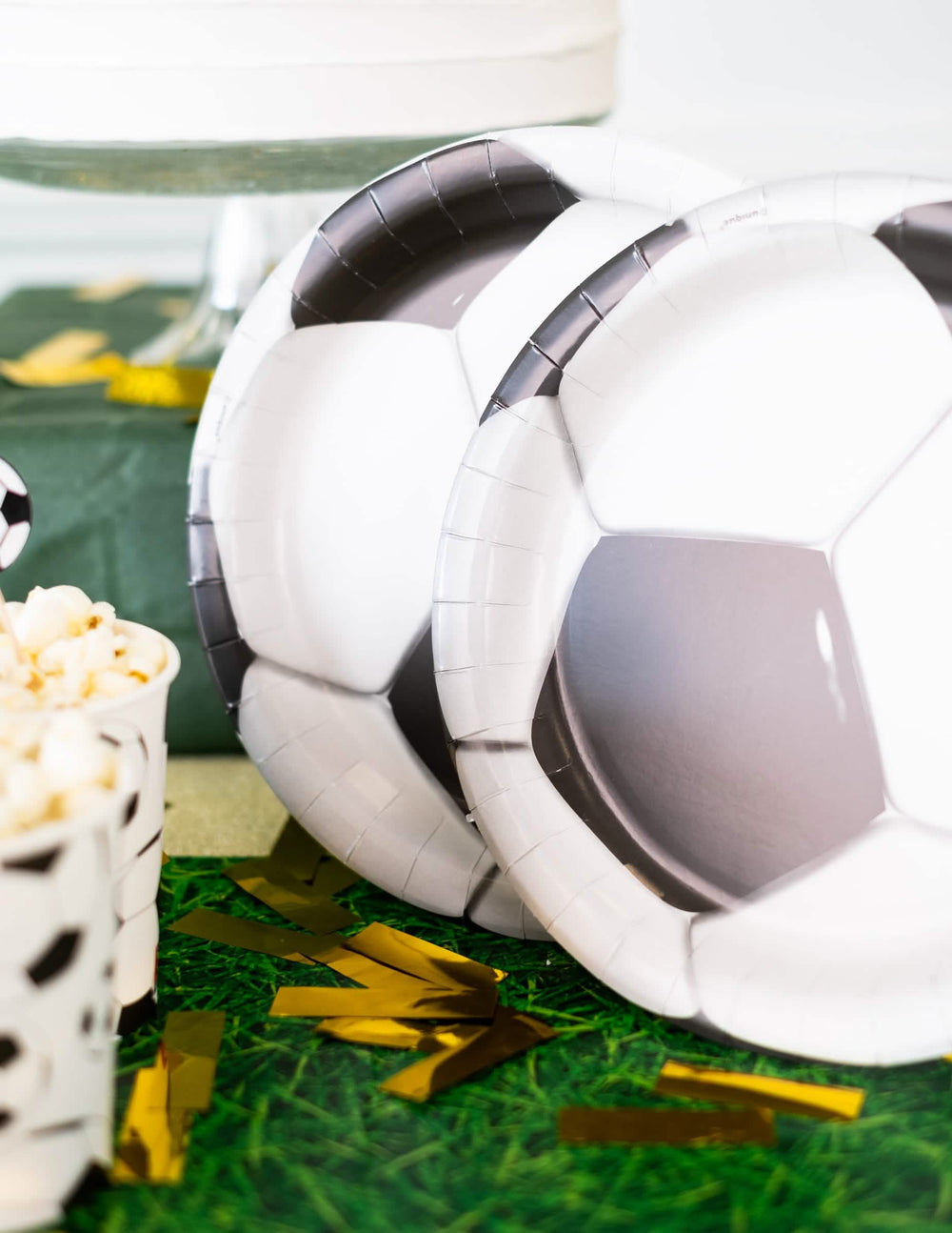 Detail na vzor papírových talířů fotbal