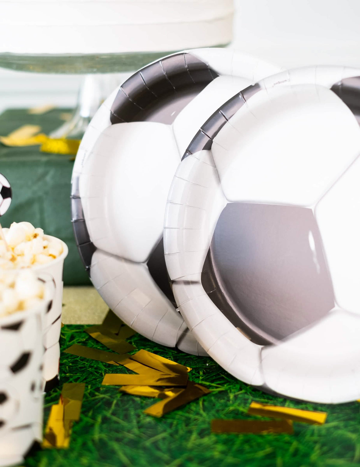 Detail na vzor papírových talířů fotbal