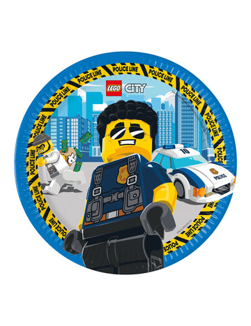 8 papírových talířů FSC Lego City 23 cm