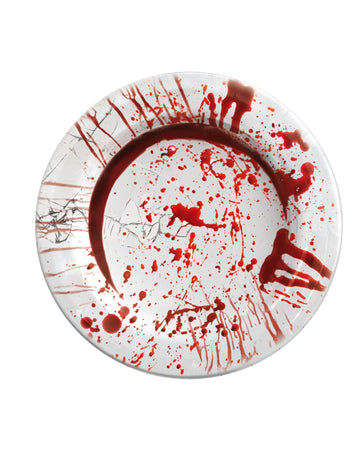 6 papírových talířů s krvavým halloweenskými motivy 23 cm