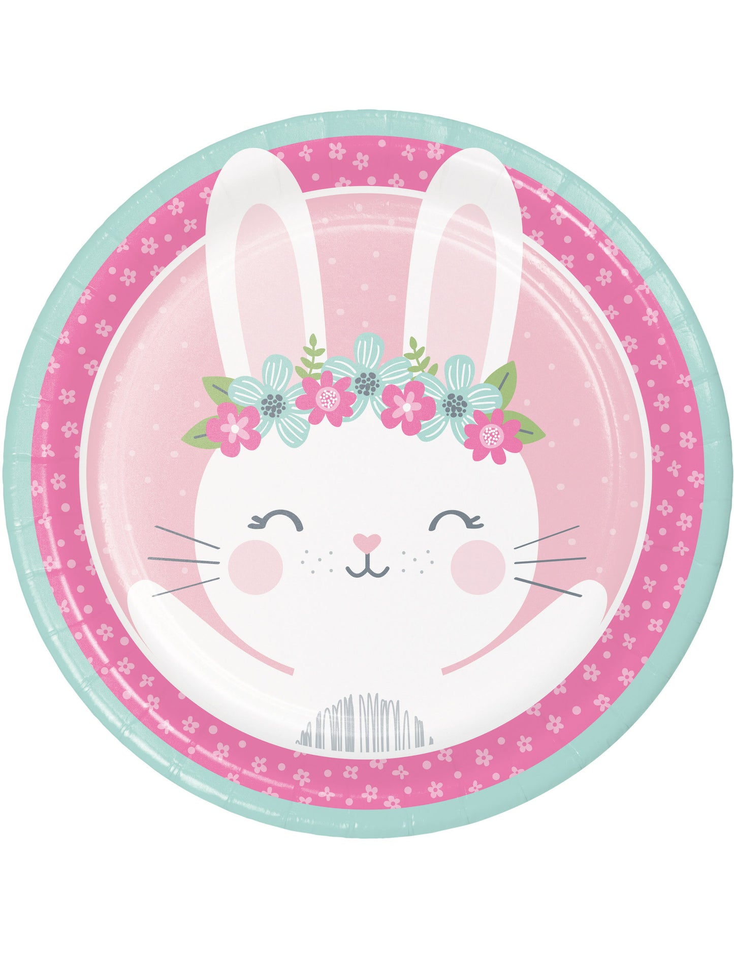 8 malých papírových talířků růžového králíka 22 cm k narozeninám