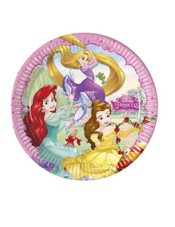 8 papírových talířů s motivem srdce Disney princezen 23 cm