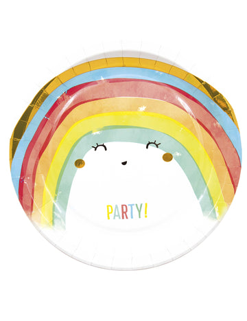 8 duhová párty 23 papírových talířů cm duha