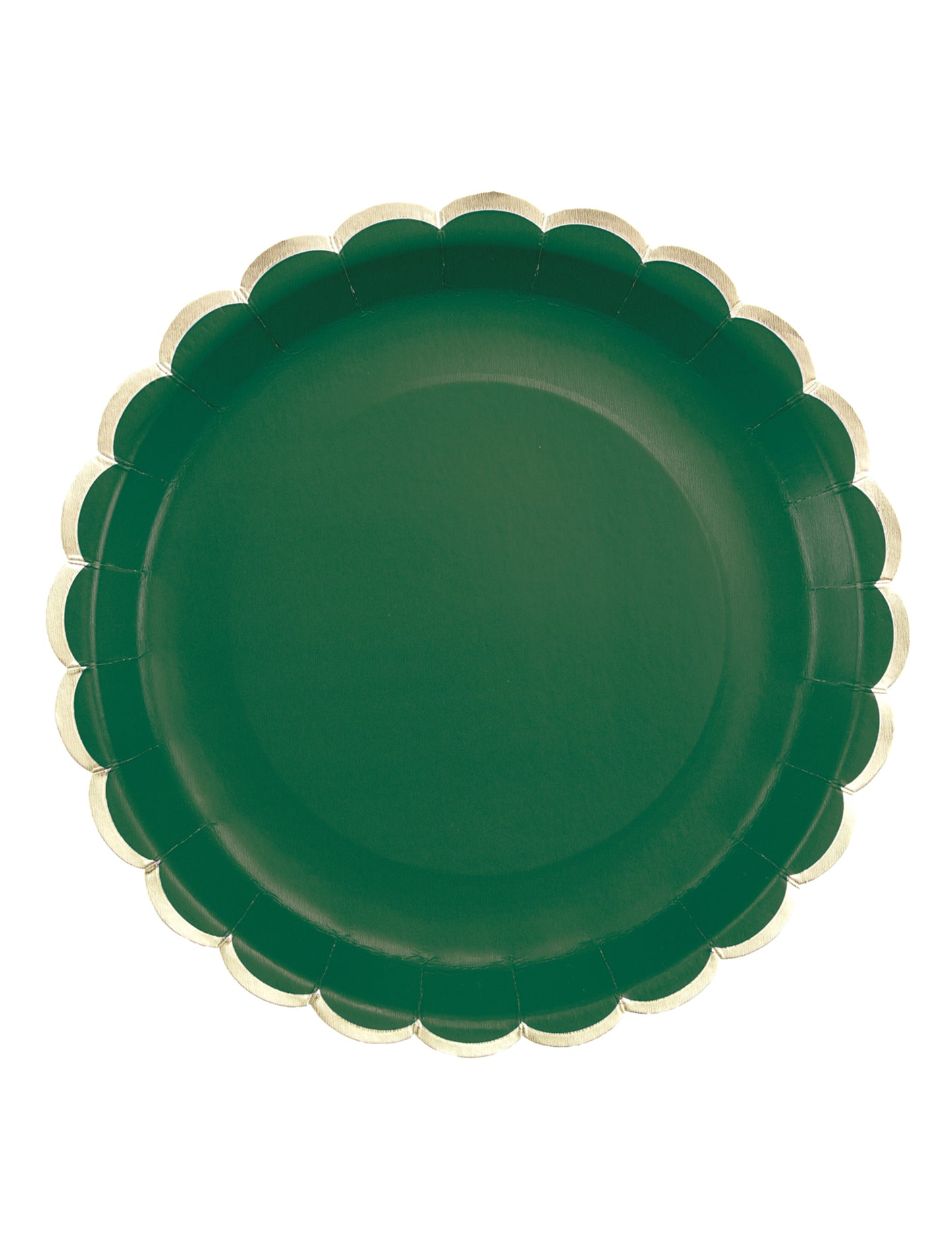 8 vroubkovaných zelených a zlatých kartonových desek 23 cm na Vánoce
