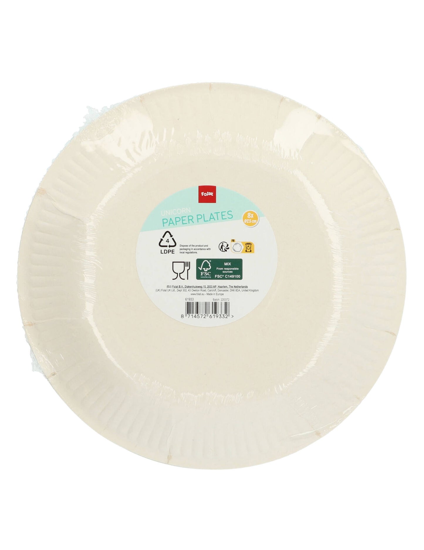 8 jednorožcových papírových talířů 23 cm k narozeninám