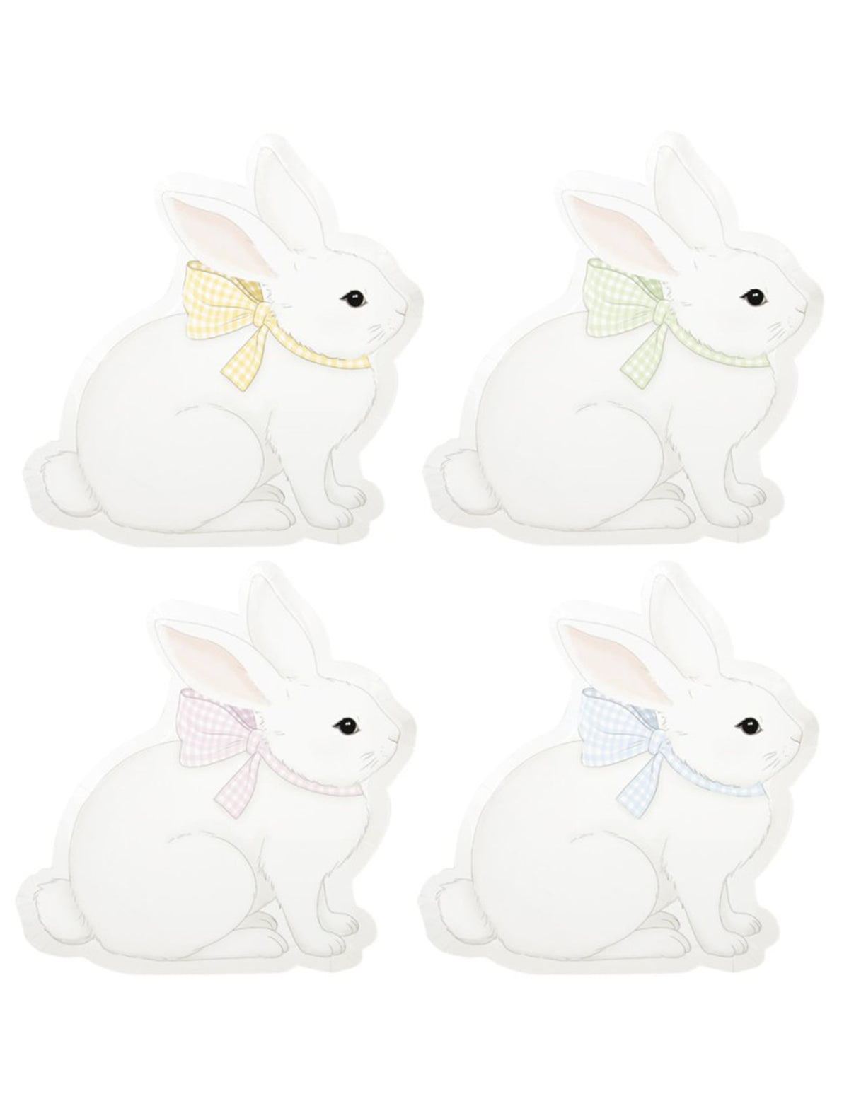 Assiettes en carton Mon Lapin pour fête multicolores pastel