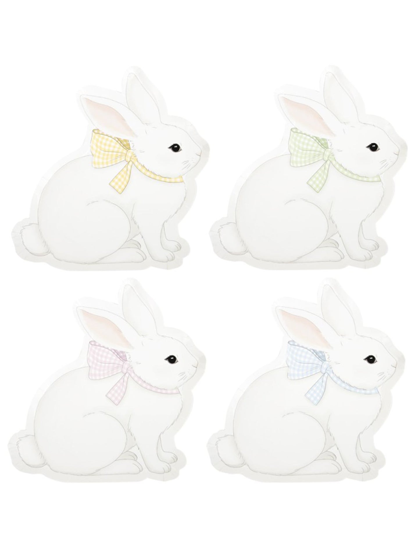 Assiettes en carton Mon Lapin pour fête multicolores pastel