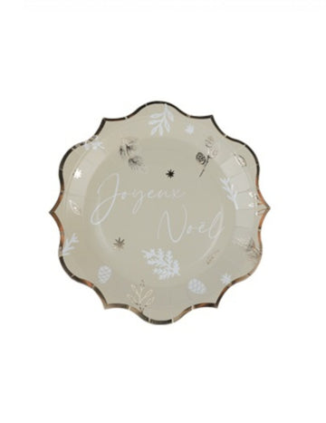 8 botanických vánočních talířů Verdigris 23 cm veselé vánoce