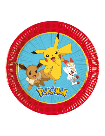 8 malých papírových talířků Pokémon™ Next Generation 20 cm 