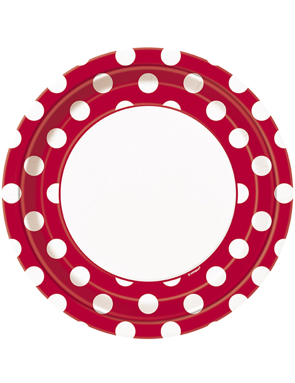 Assiettes en carton rouges à pois blancs pour fête