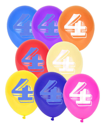 Bunte Zahlenballons 4 für den Geburtstag