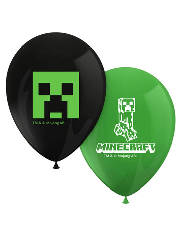 8 latexových balónků s potiskem Minecraft