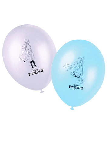 Ballons en latex La Reine des Neiges 2 pour enfant bleu et blanc