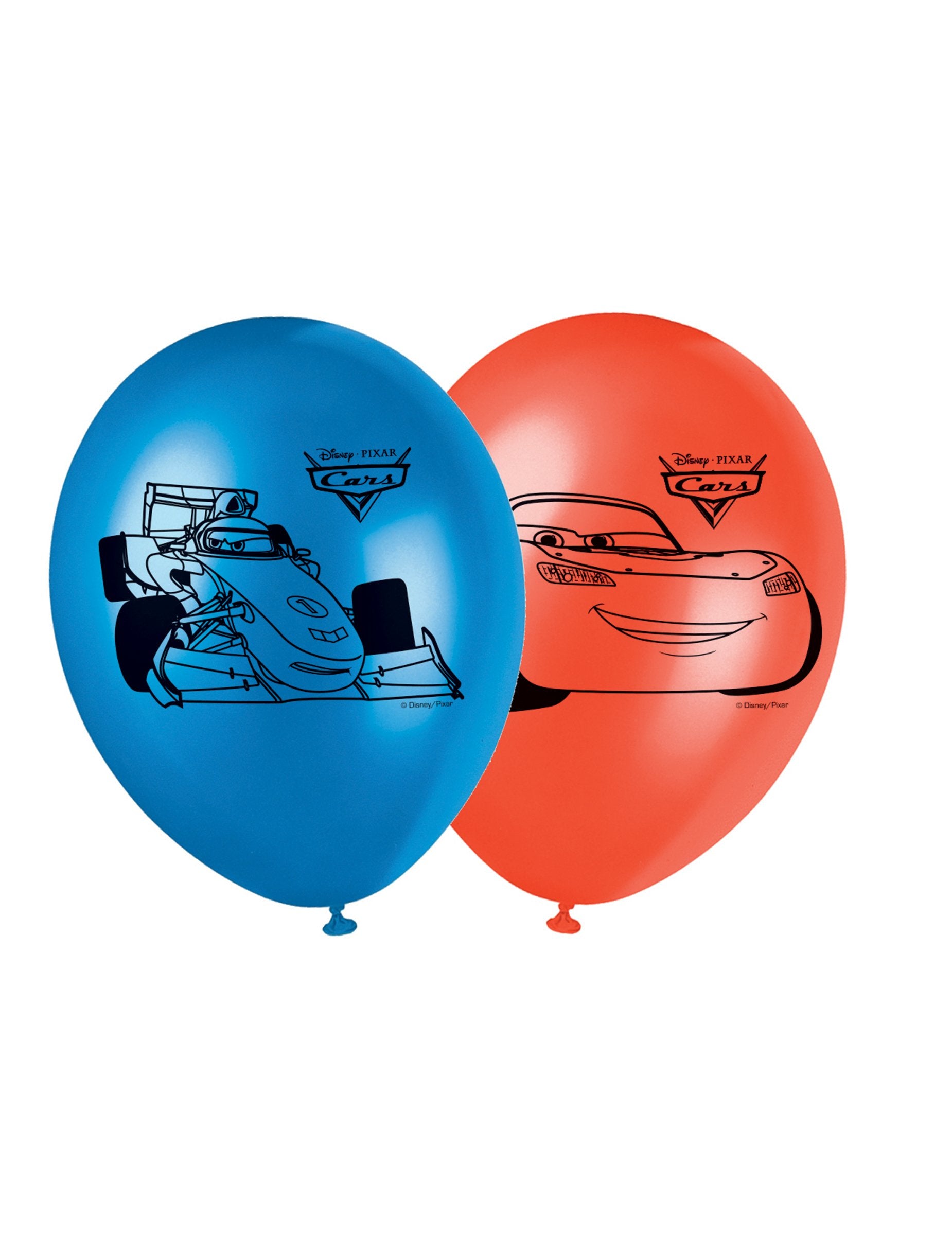 Ballons latex Cars pour enfant rouges et bleus