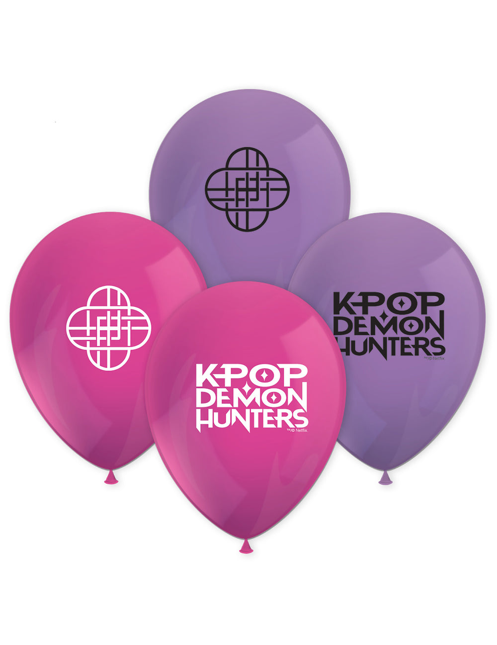 Ballons en latex K-pop Demon Hunters pour fête roses et violets